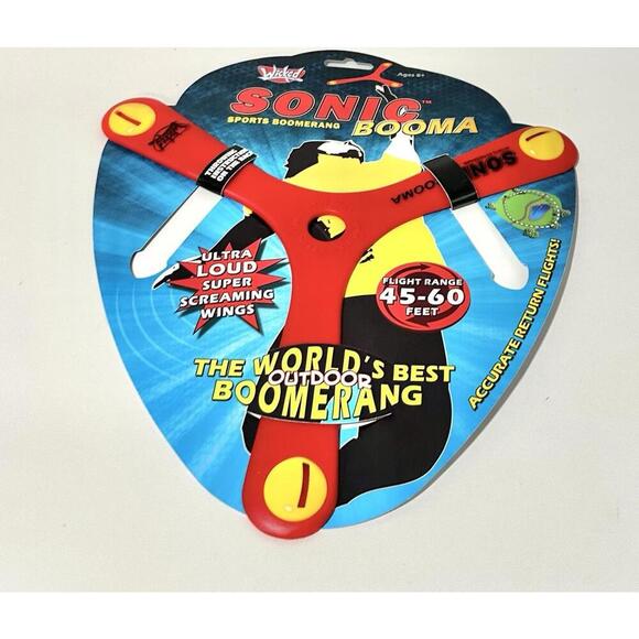 Wicked Sonic Booma - The World's Best Outdoor Boomerang, RED - NEW - Picture 3 of 4